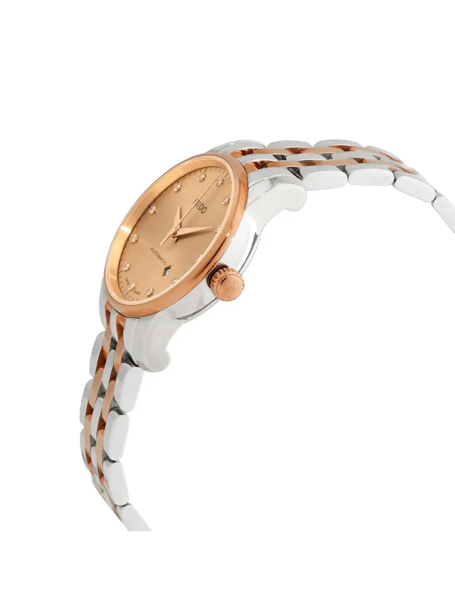 Женские часы Mido Baroncelli с автоматическим механизмом, бронзовым циферблатом и бриллиантами — изображение 2 из 3
