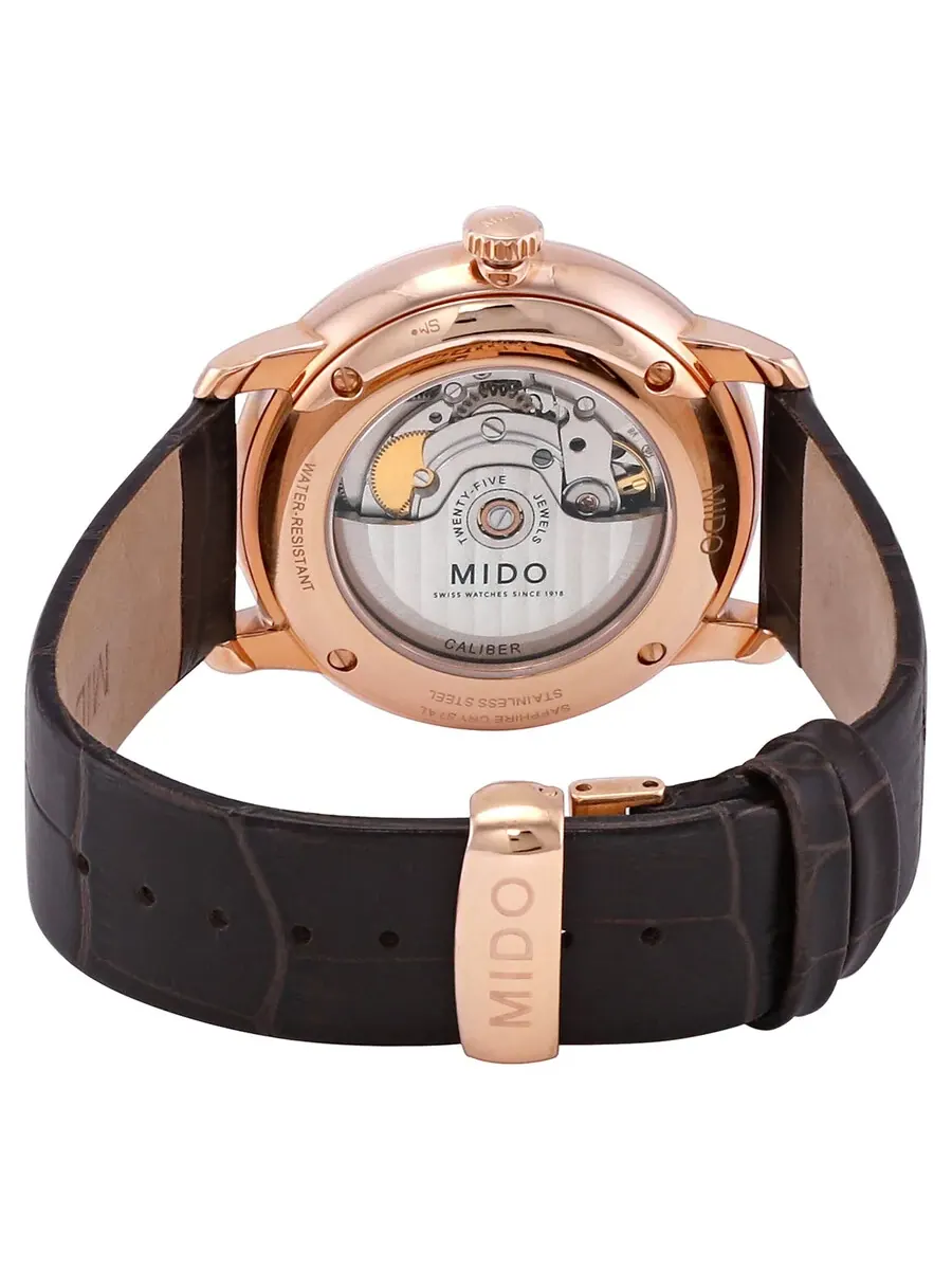 Автоматические часы Mido Baroncelli с серым циферблатом M0274263608800 — изображение 3 из 3, оттенок розовый золотистый