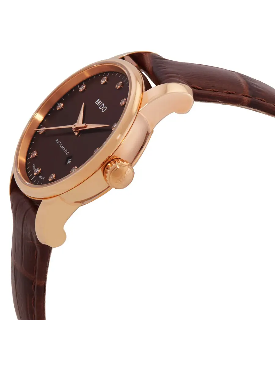 Женские часы Mido Baroncelli Automatic с коричневым циферблатом и бриллиантами M76003648 — изображение 2 из 3