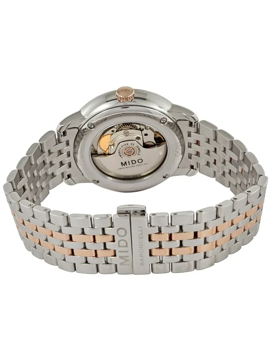Мужские часы Mido Baroncelli Big Date Automatic M027.426.22.088.00 — изображение 3 из 3, оттенок розовый золотистый
