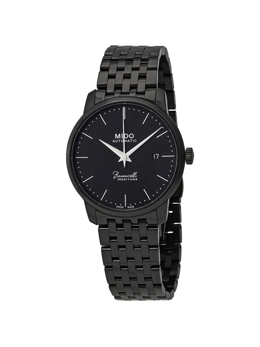 Часы Mido Baroncelli Heritage Automatic с черным циферблатом, 39 мм, MIDO-M0274073305000 — изображение 1 из 3, оттенок черный
