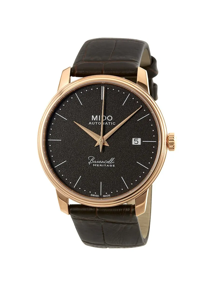 Мужские часы Mido Baroncelli II Automatic M027.407.36.080.00 — изображение 1 из 3, оттенок розовый золотистый