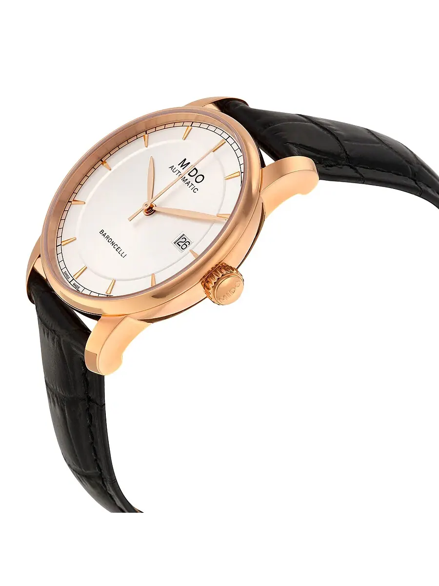 Мужские часы Mido Baroncelli II с автоматическим механизмом и серебристым циферблатом M86003104 — изображение 2 из 3
