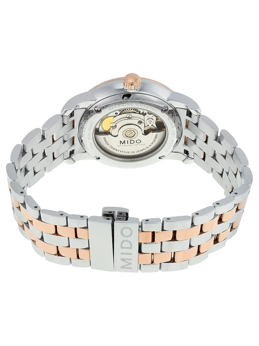 Мужские часы Mido Baroncelli II Automatic с серебристым циферблатом и двухцветным корпусом M86009111 — изображение 3 из 3