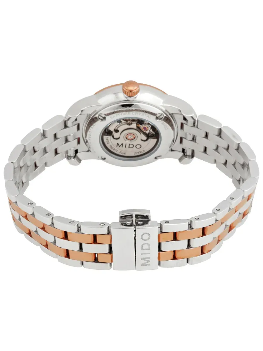 Мужские часы Mido Baroncelli II с золотым циферблатом, автоматическим механизмом и двухцветным — изображение 3 из 3