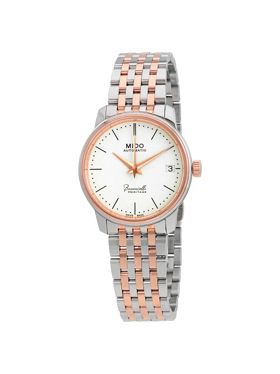 Женские часы Mido Baroncelli III с автоматическим механизмом и серебристым циферблатом — изображение 1 из 3