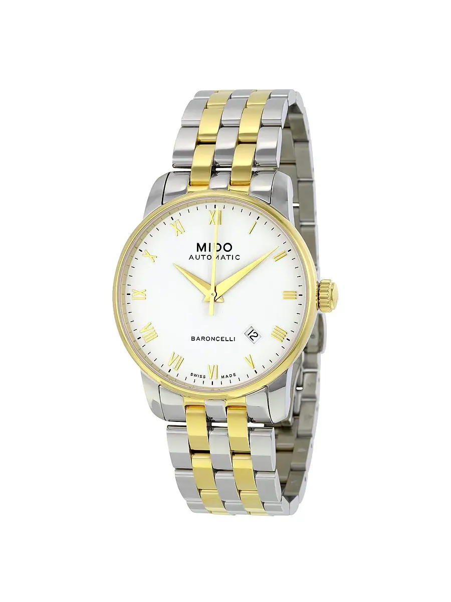 Мужские часы Mido Baroncelli Jubilee с белым циферблатом и двухцветным корпусом M86009261 — изображение 1 из 3