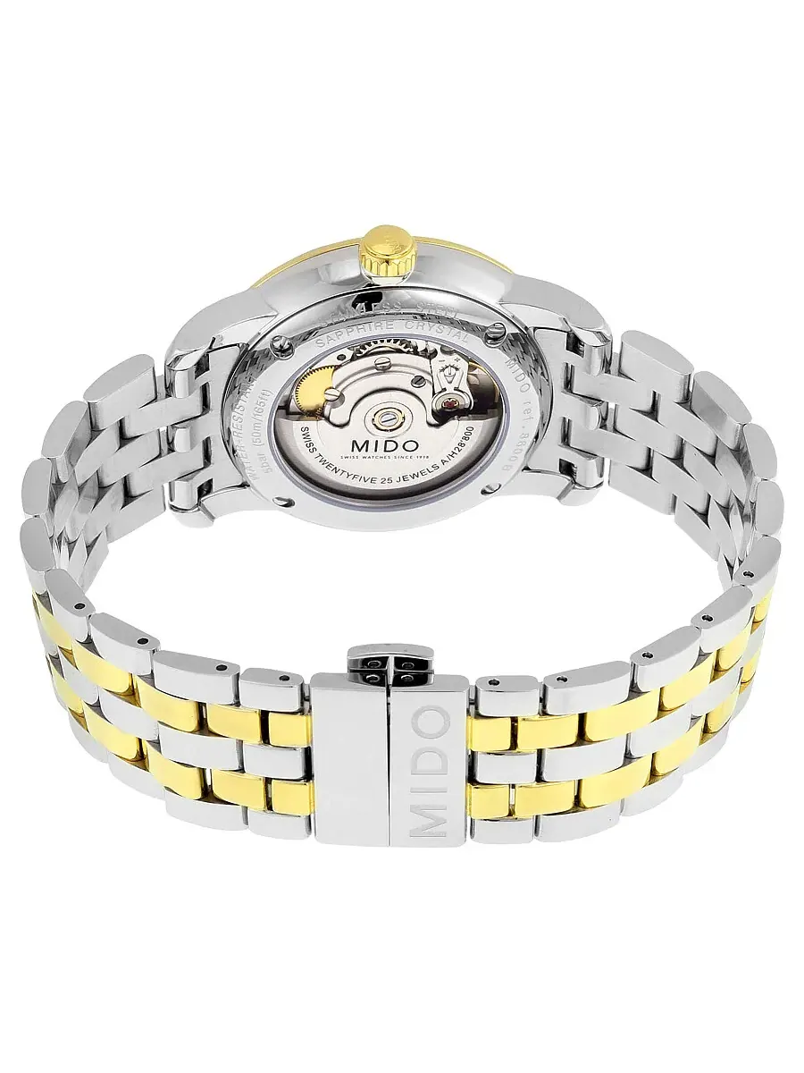 Мужские часы Mido Baroncelli Jubilee с белым циферблатом и двухцветным корпусом M86009261 — изображение 3 из 3