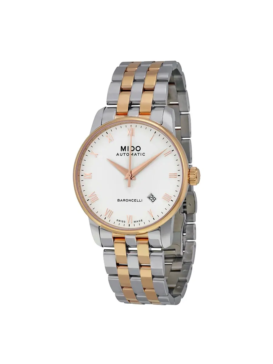 Мужские часы Mido Baroncelli Automatic с белым циферблатом и двухцветным корпусом M86009N61 — изображение 1 из 3
