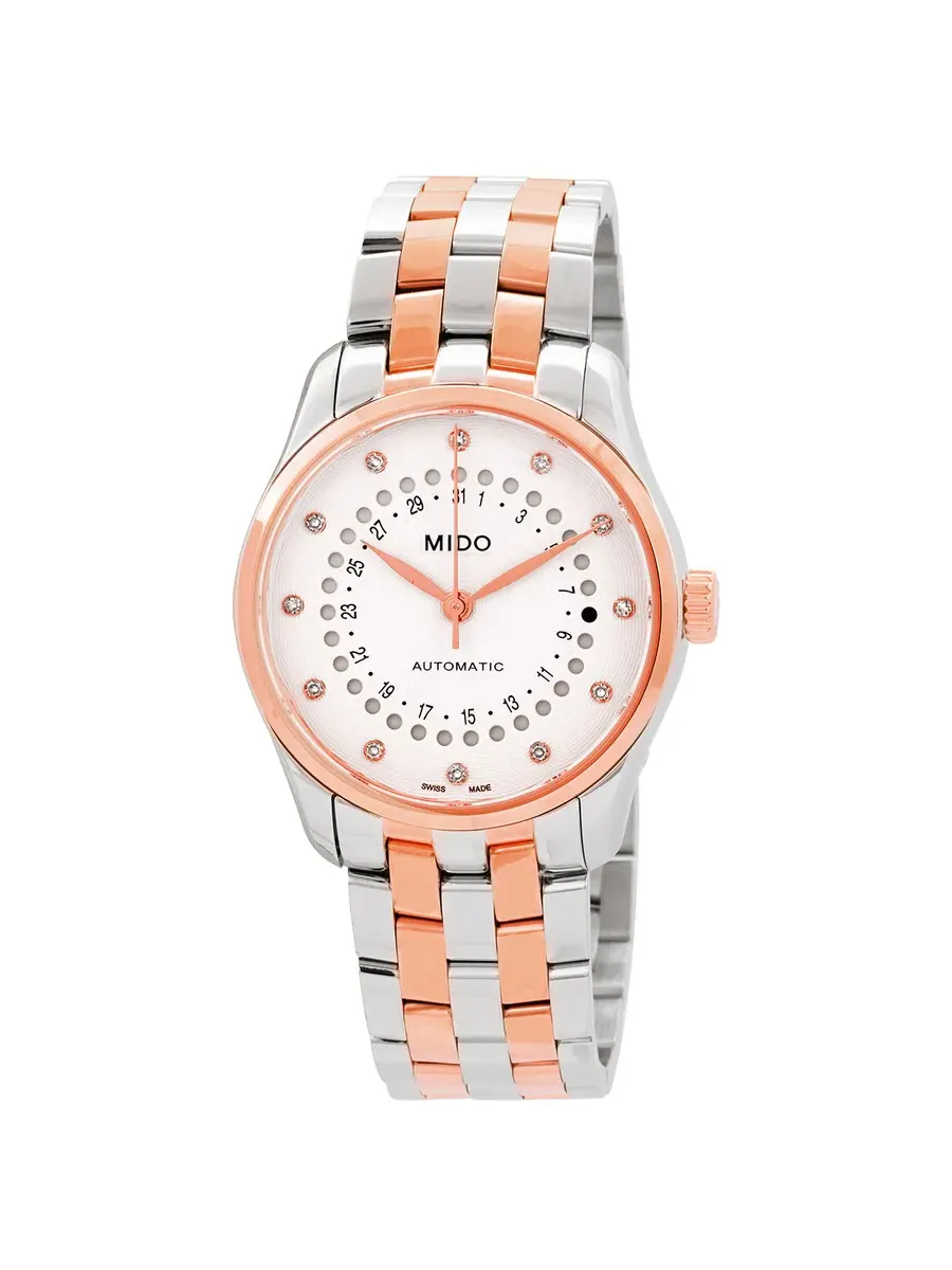 Женские часы Mido Belluna II Automatic с серебристым циферблатом и двухцветным корпусом — изображение 1 из 3