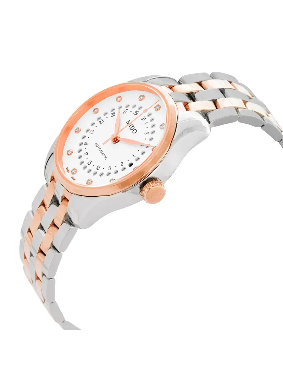 Женские часы Mido Belluna II Automatic с серебристым циферблатом и двухцветным корпусом — изображение 2 из 3