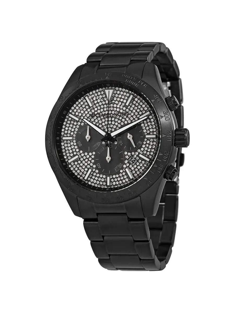 Мужские часы Michael Kors Layton Chronograph Quartz с черным нержавеющим стальным корпусом MK8899 — изображение 1 из 3