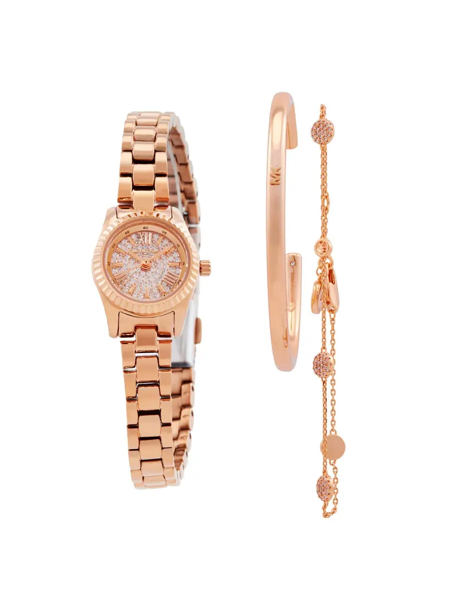 Женские наручные часы Michael Kors Lexington Quartz подарочный набор — изображение 1 из 4, оттенок розовый золотистый