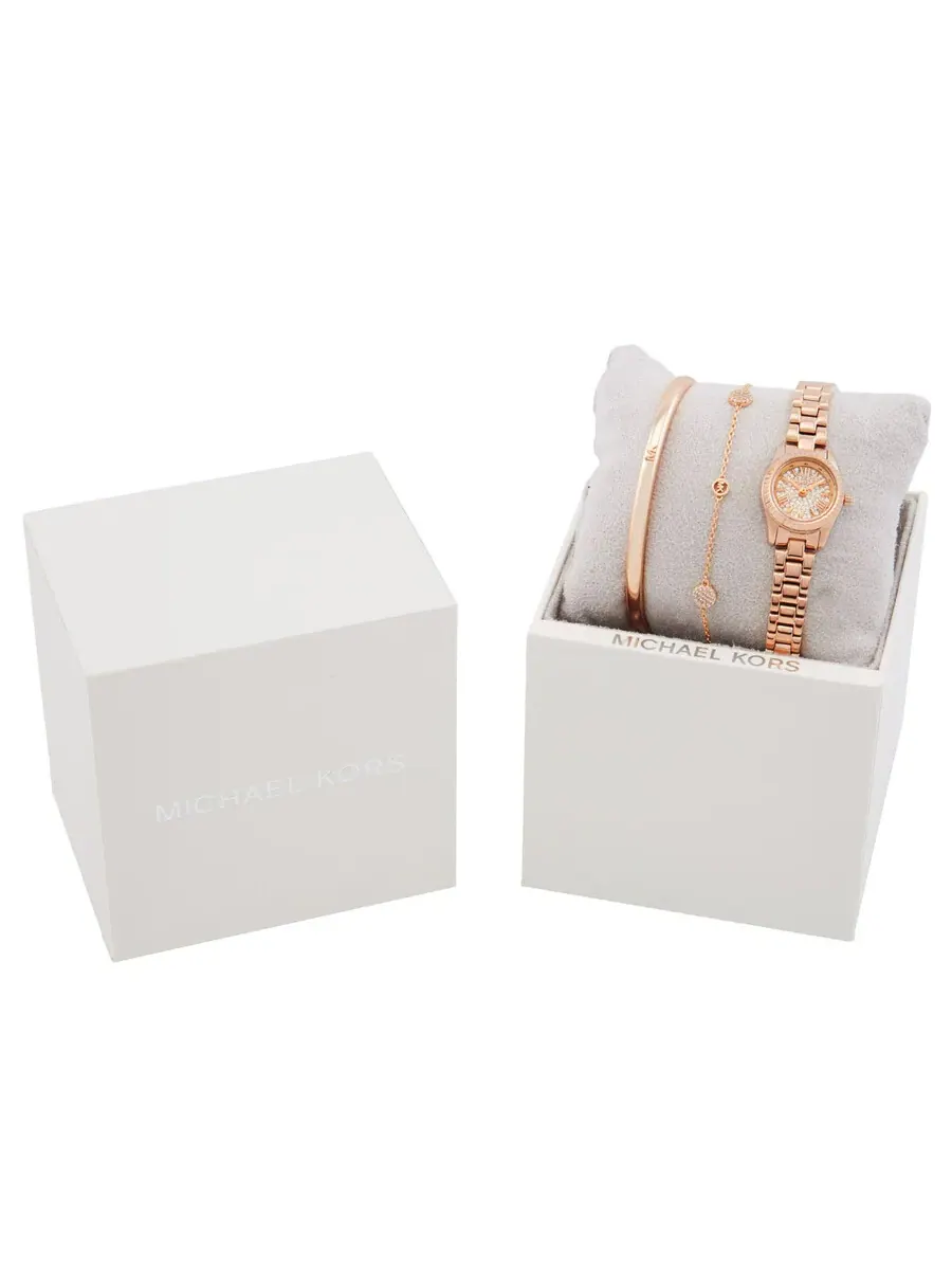 Женские наручные часы Michael Kors Lexington Quartz подарочный набор — изображение 4 из 4, оттенок розовый золотистый