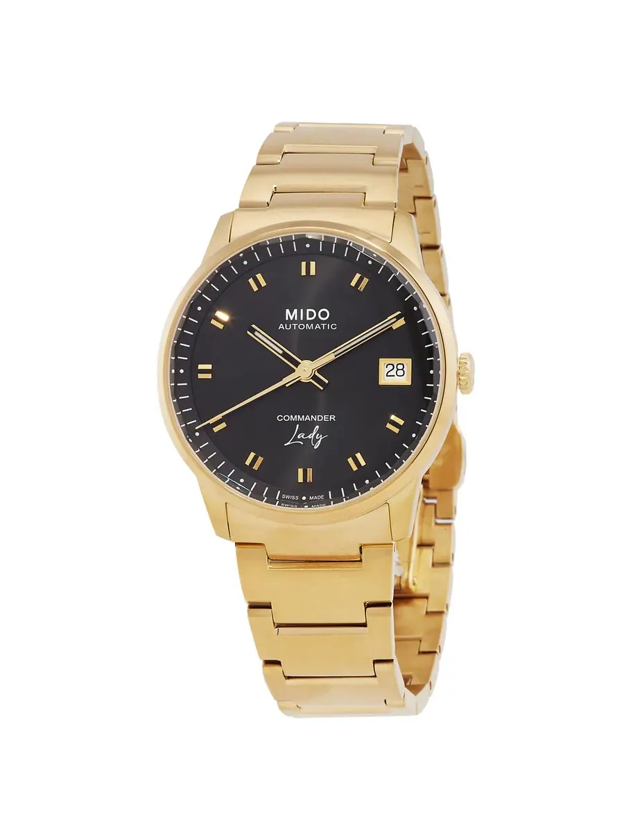 Часы Mido Commander Lady Automatic с черным циферблатом M021.207.33.051.00 — изображение 1 из 3, оттенок желтый золотистый