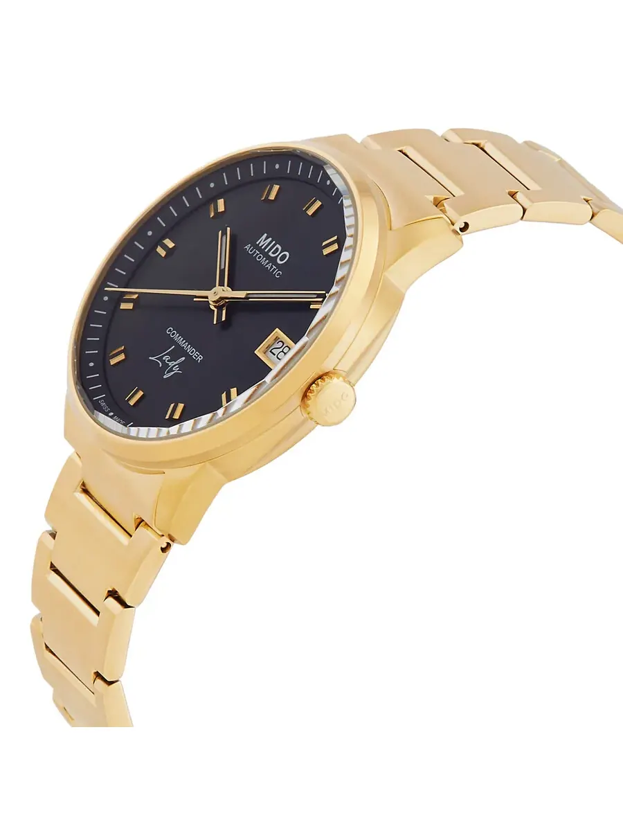 Часы Mido Commander Lady Automatic с черным циферблатом M021.207.33.051.00 — изображение 2 из 3, оттенок желтый золотистый