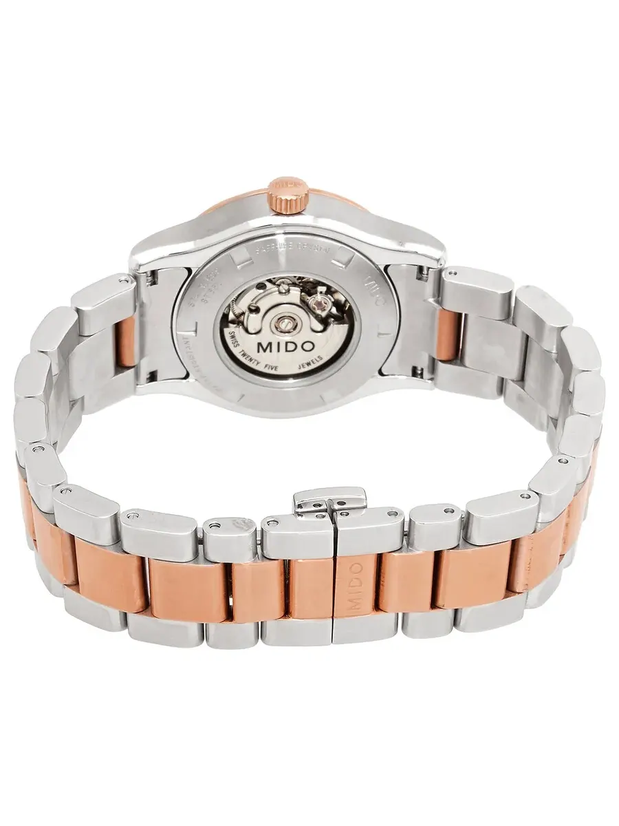 Женские часы Mido Multifort Automatic с белым циферблатом и бриллиантами M005.007.22.036.00 — изображение 3 из 3