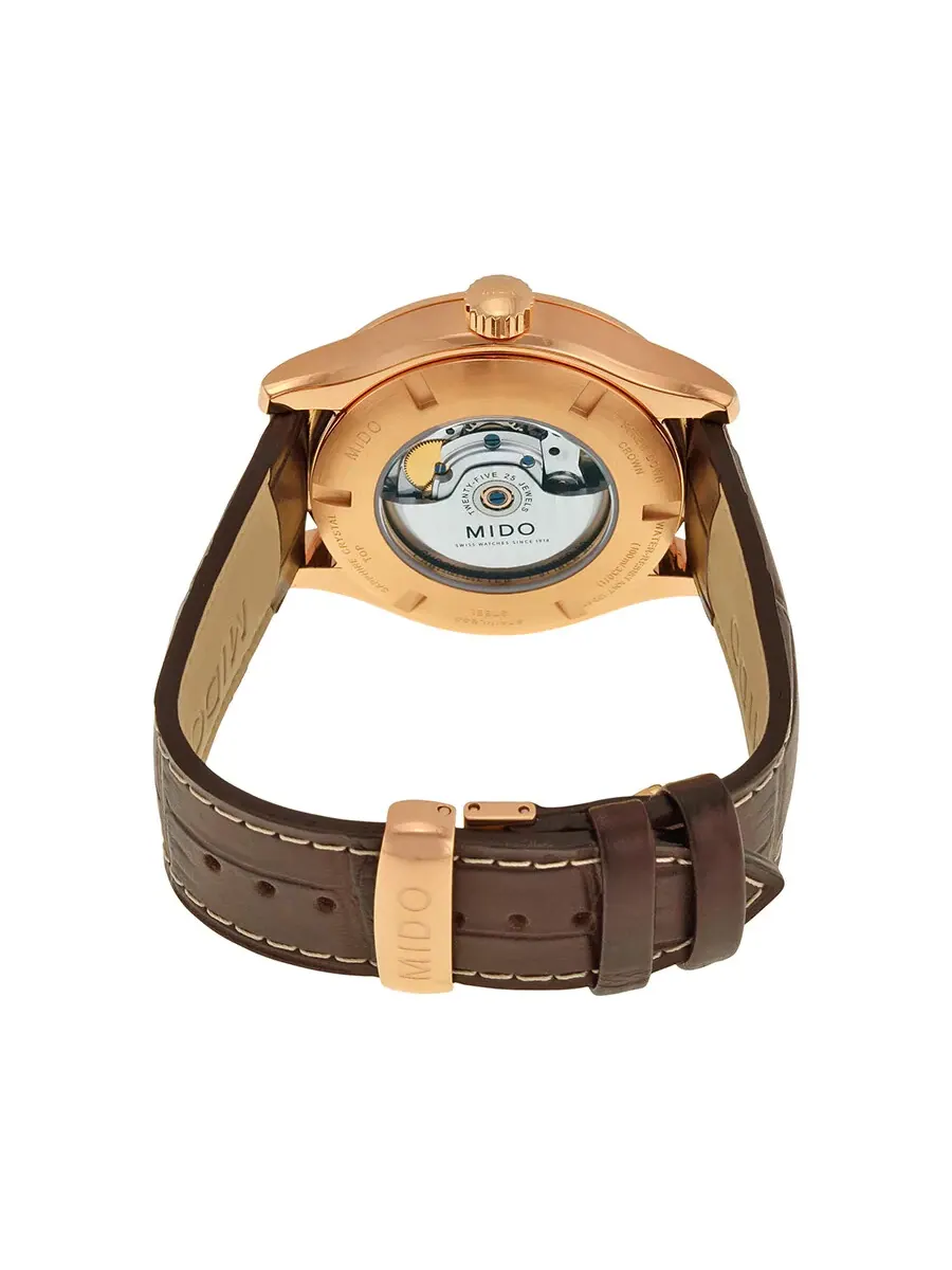 Мужские часы Mido Multifort Automatic с серебристым циферблатом M0054313603100 — изображение 3 из 3, оттенок золотистый