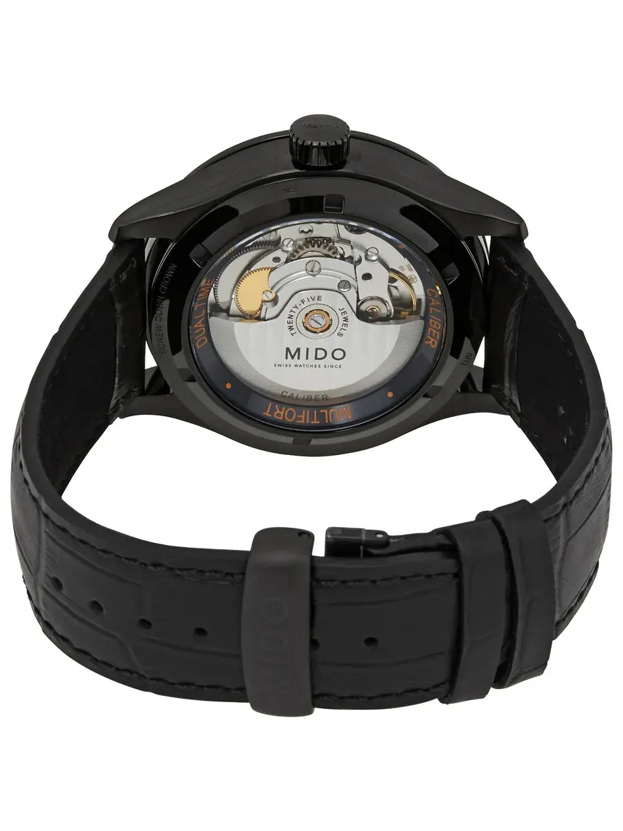 Мужские часы Mido Multifort Dual Time Automatic с черным циферблатом M0384293605100 — изображение 3 из 3, оттенок черный