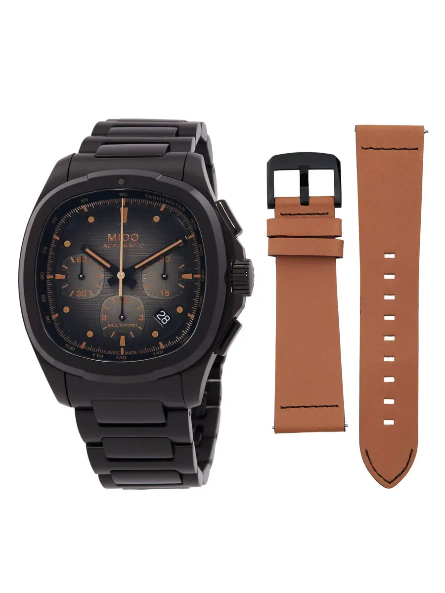 Часы Mido Multifort TV Chronograph Automatic с серым циферблатом M049.527.33.081.00 — изображение 1 из 3, оттенок черный