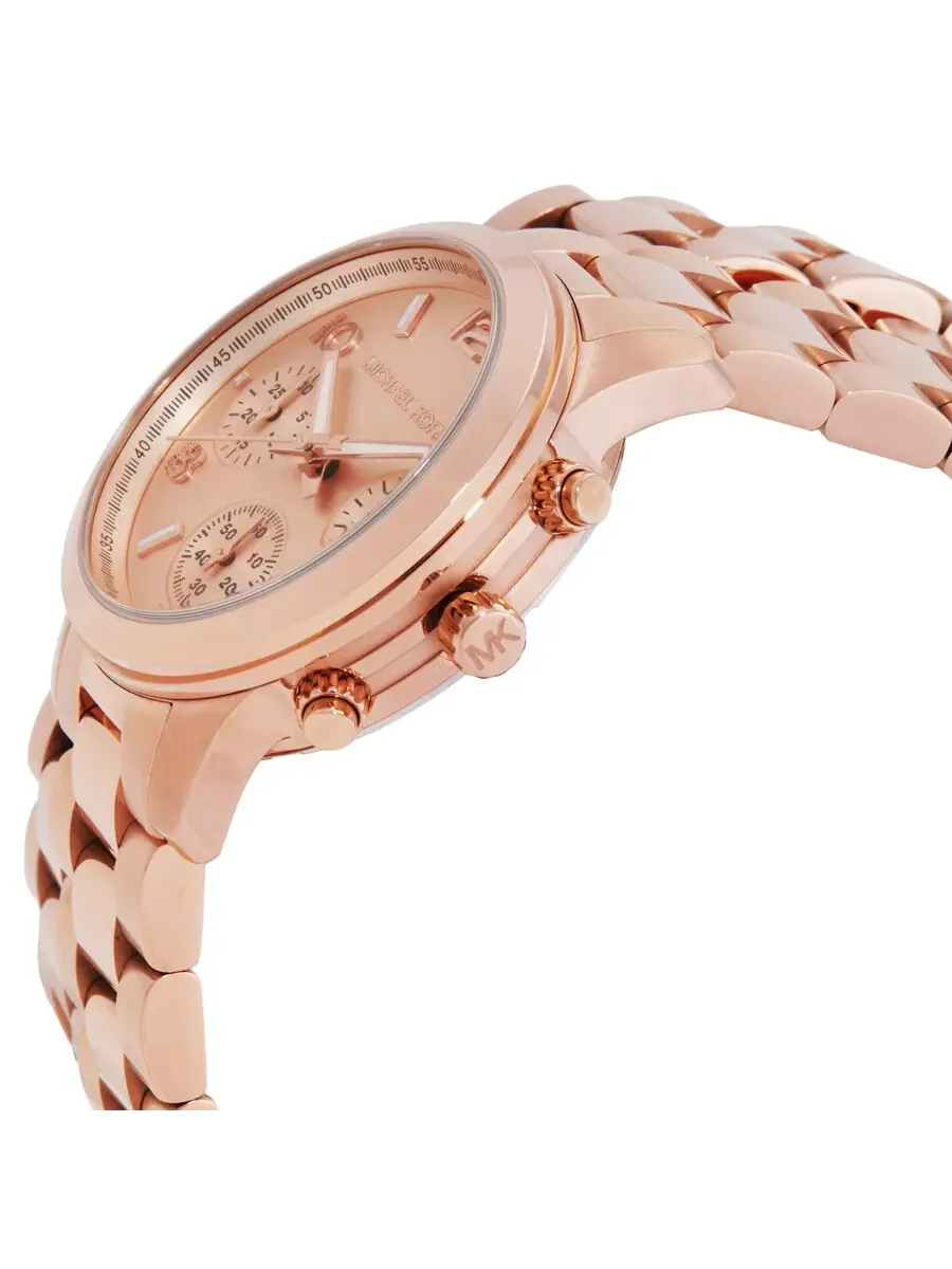 Женские часы Michael Kors Runway Chronograph с кварцевым механизмом и циферблатом из розового — изображение 2 из 3