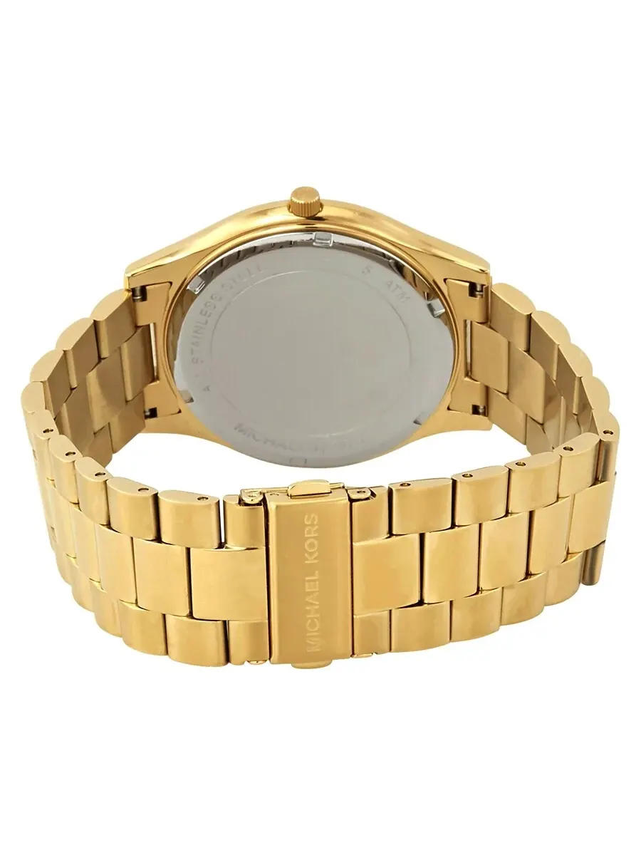 Мужские часы Michael Kors Slim Runway с черным циферблатом MK8621 — изображение 3 из 3, оттенок желтый золотистый