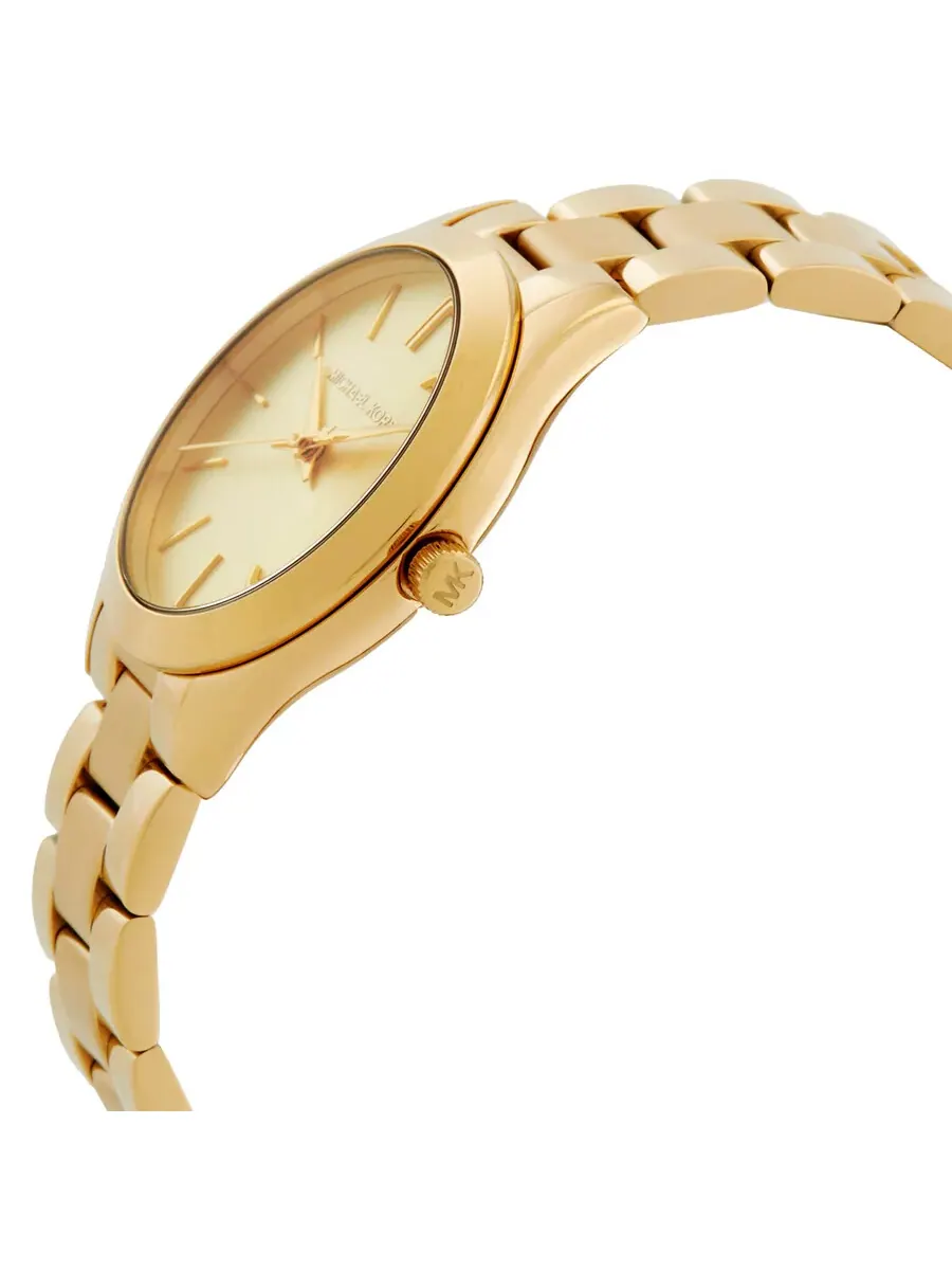 Женские часы Michael Kors Slim Runway Quartz с золотым циферблатом MK7561SET — изображение 2 из 4, оттенок золотистый