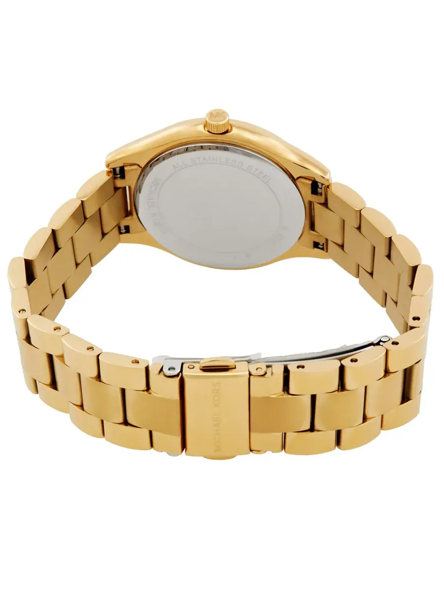 Женские часы Michael Kors Slim Runway Quartz с золотым циферблатом MK7561SET — изображение 3 из 4, оттенок золотистый