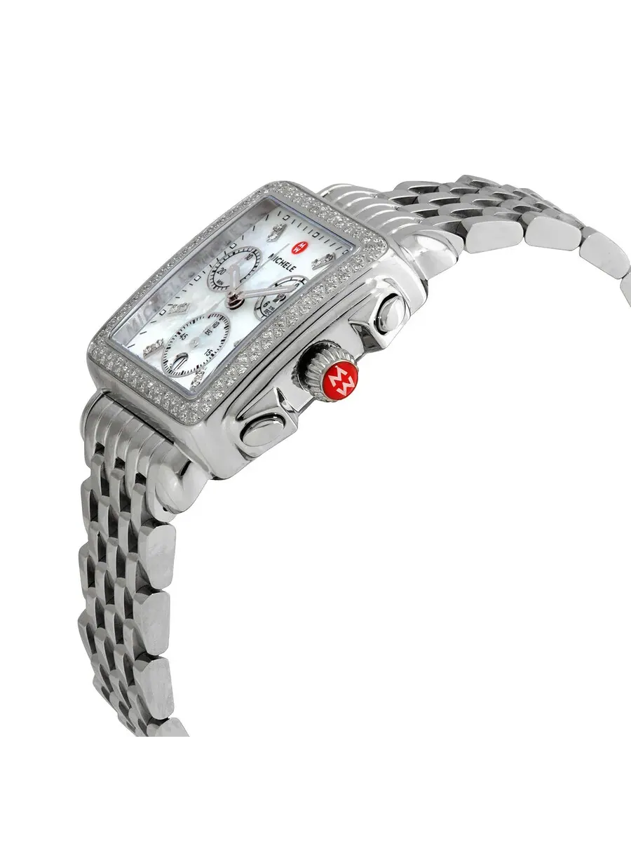 Женские часы Michele Deco Chronograph Quartz с бриллиантами — изображение 2 из 3, оттенок серебристый