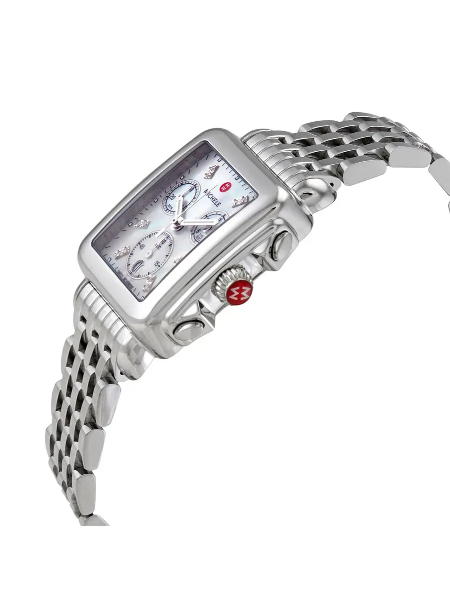 Женские часы Michele Deco Chronograph Quartz с бриллиантами — изображение 2 из 3, оттенок серебристый