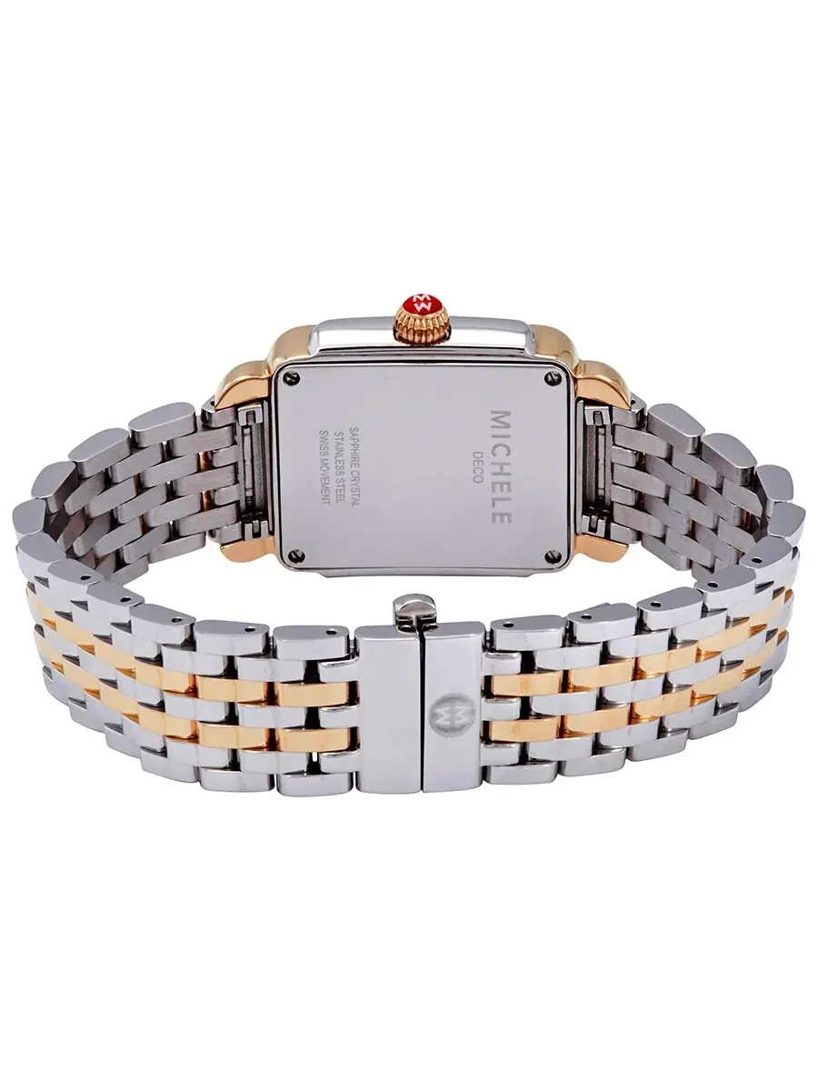 Женские часы Michele Deco Madison с белым циферблатом Diamond MWW06G000002 — изображение 3 из 3, оттенок желтый золотистый