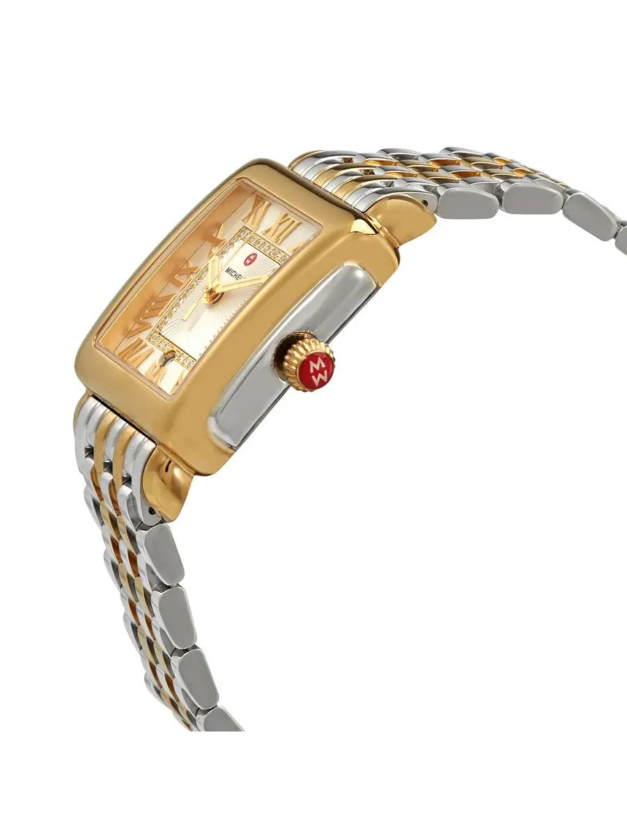 Женские часы Michele Deco Madison Mid Quartz серебристого цвета с белым циферблатом MWW06G000013 — изображение 2 из 3