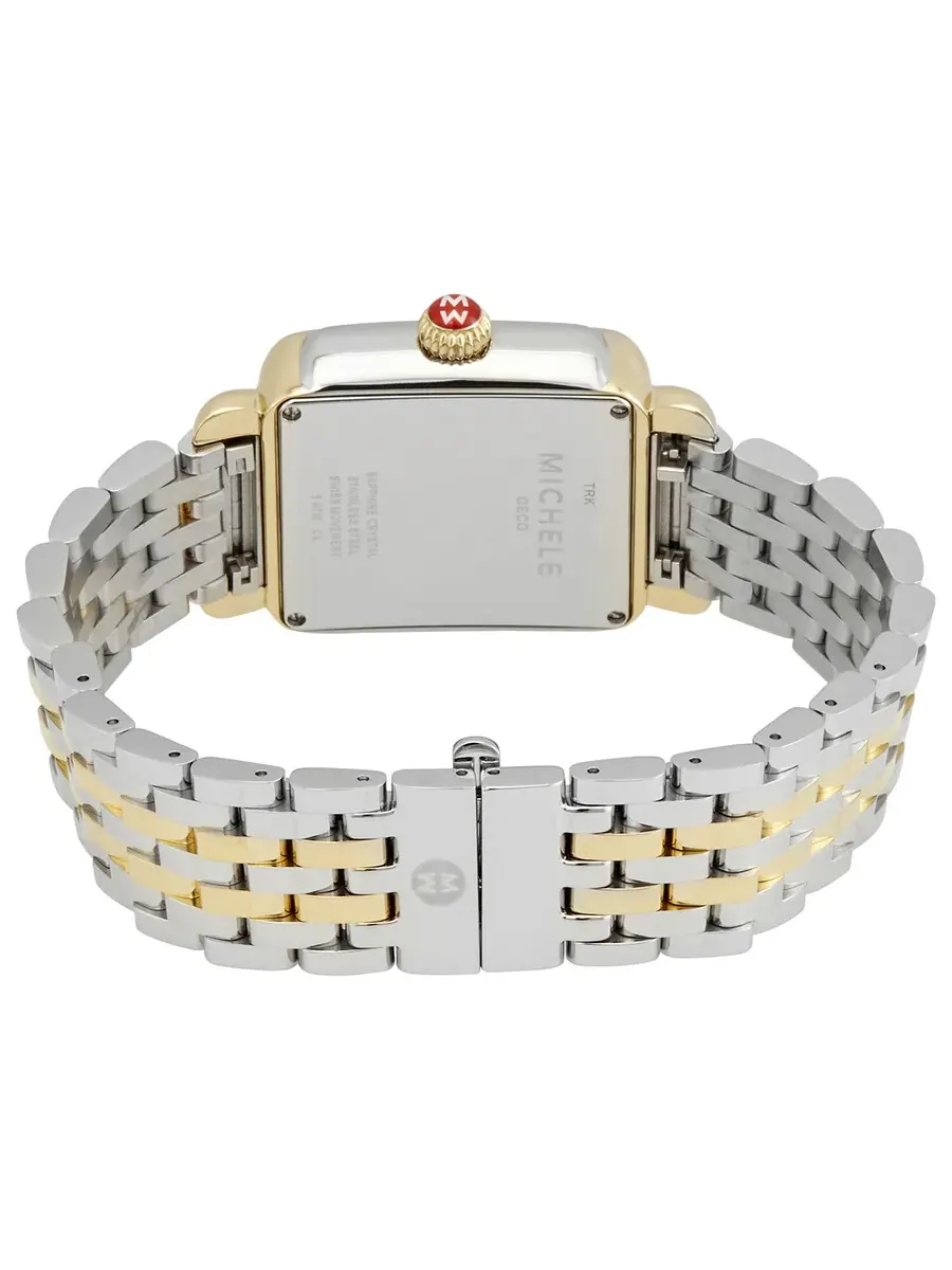 Женские часы Michele Deco Madison с кварцевым механизмом, серебристым циферблатом и двухцветным — изображение 3 из 3