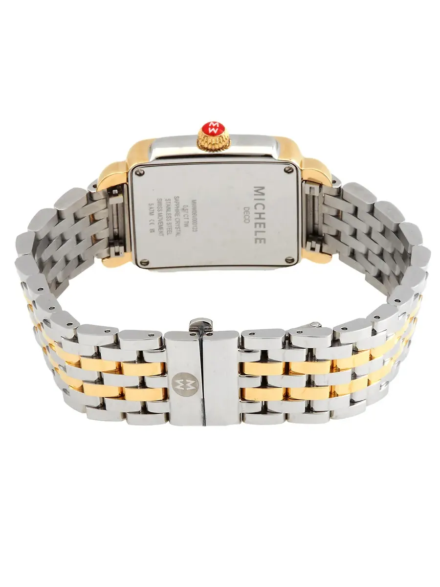 Женские часы Michele Deco Mid Quartz с бриллиантом MWW06V000123 — изображение 3 из 3, оттенок желтый золотистый