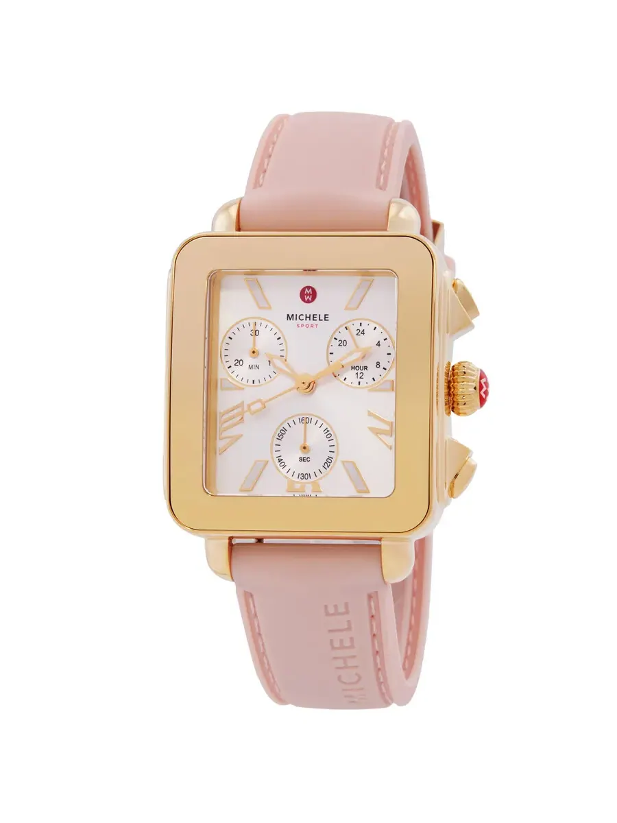 Женские часы Michele Deco Sport Chronograph Quartz с серебристым циферблатом MWW06K000072 — изображение 1 из 3