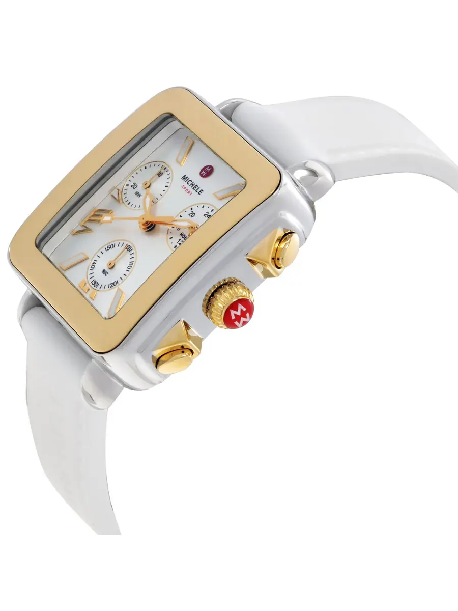 Женские часы Michele Deco Sport с серебристым циферблатом MWW06K000069 — изображение 2 из 3, оттенок желтый золотистый