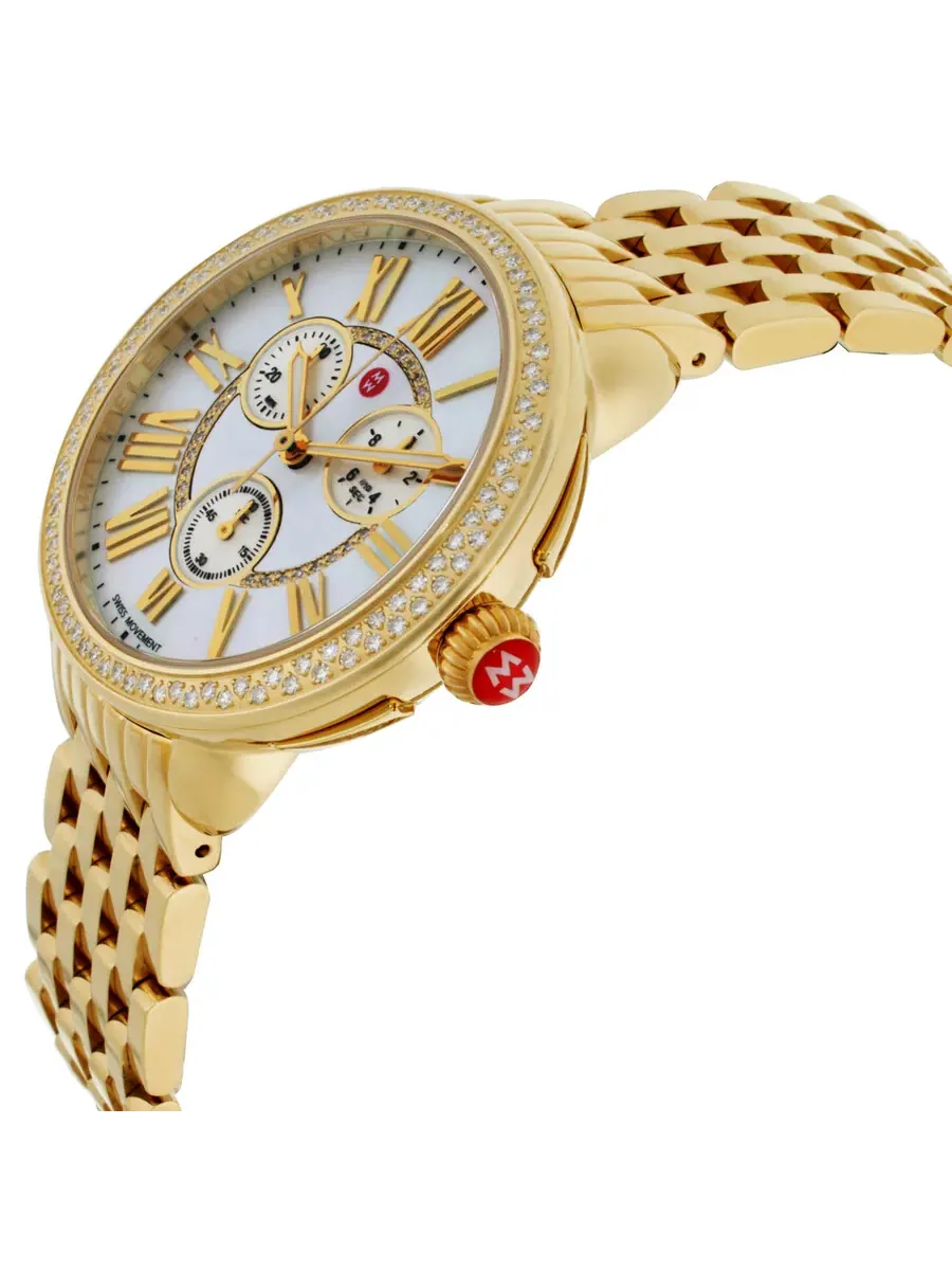 Женские часы Michele Serein Chronograph Quartz с серебристым циферблатом MWW21A000070 — изображение 2 из 3