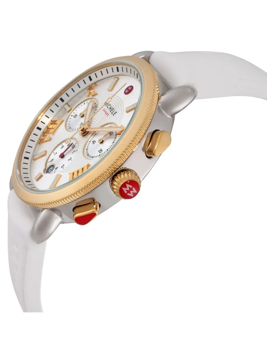 Женские часы Michele Sport Sail Chronograph Quartz с серебристым циферблатом MWW01P000017 — изображение 2 из 3