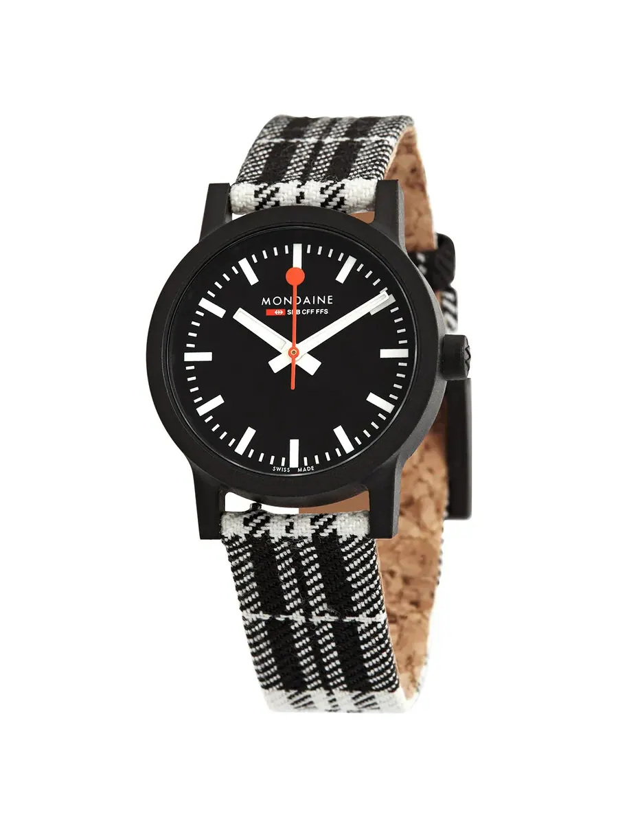 Женские часы Mondaine Essence Quartz с черным циферблатом MS1.32120.LB