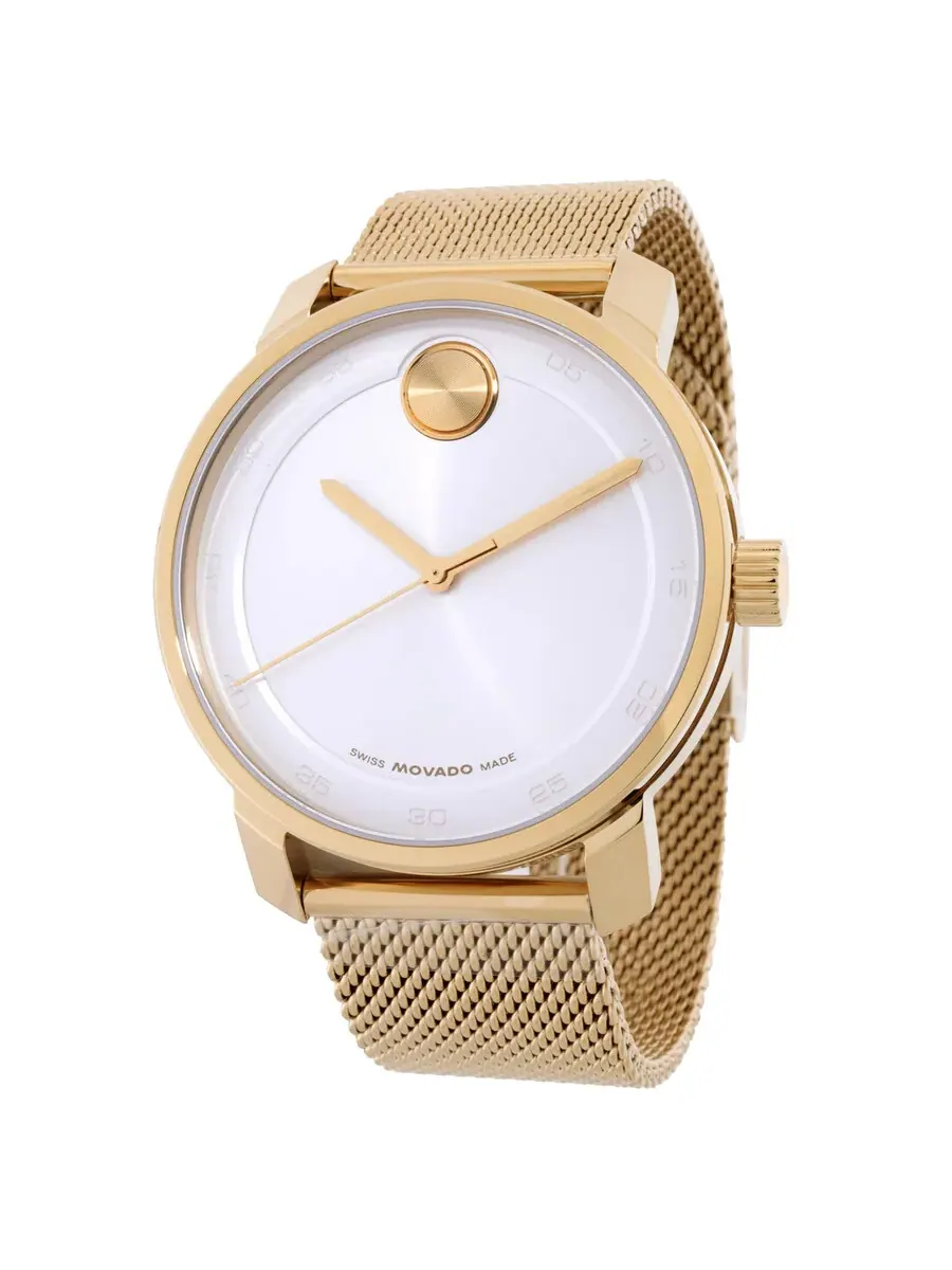 Женские часы Movado Bold Access с кварцевым механизмом и белым циферблатом 3601077 — изображение 1 из 3, оттенок золотистый