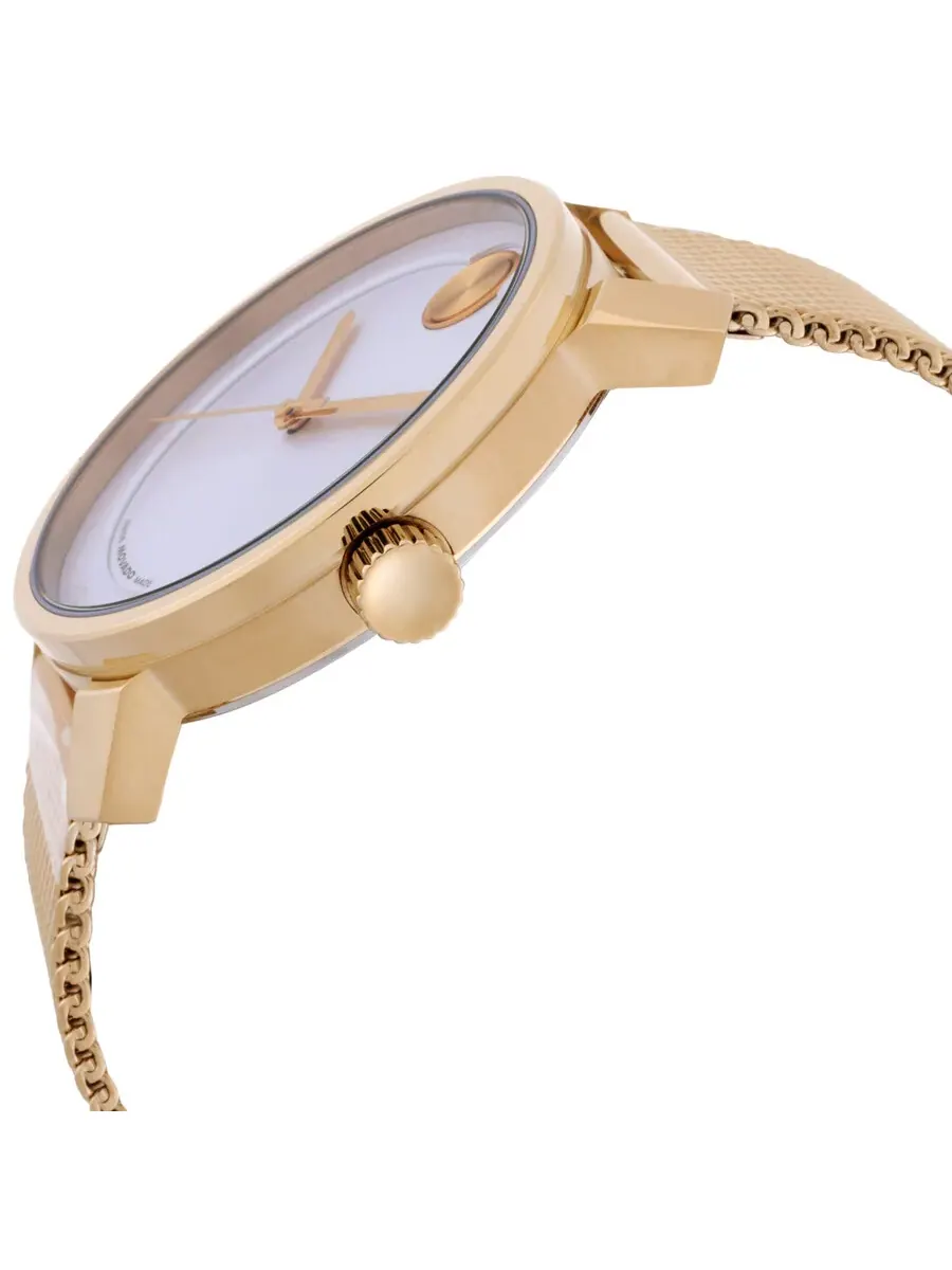 Женские часы Movado Bold Access с кварцевым механизмом и белым циферблатом 3601077 — изображение 2 из 3, оттенок золотистый