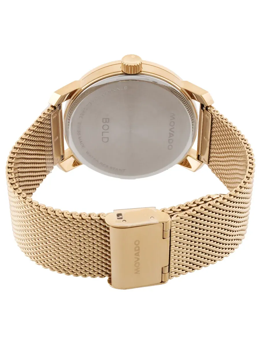 Женские часы Movado Bold Access с кварцевым механизмом и белым циферблатом 3601077 — изображение 3 из 3, оттенок золотистый