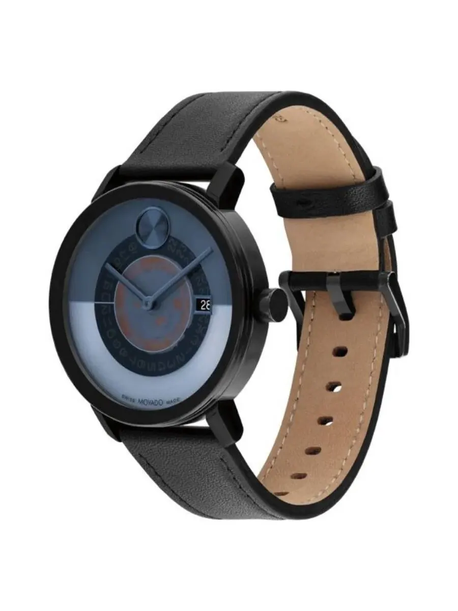 Часы Movado Bold Evolution 2.0 с кварцевым механизмом и синим циферблатом 3601227 — изображение 2 из 2, оттенок черный