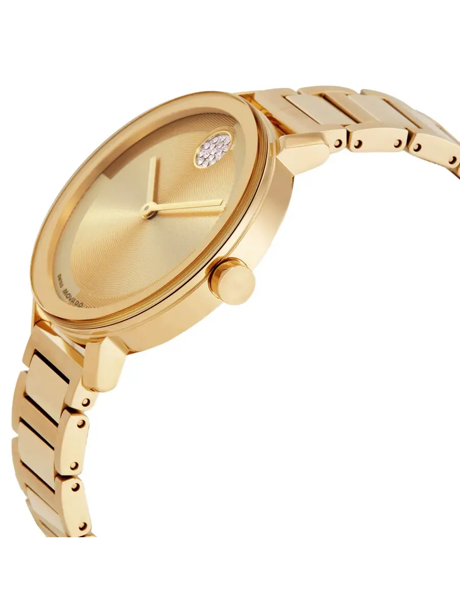 Женские часы Movado Bold Evolution 2.0 с кварцевым механизмом и золотым циферблатом 3601106 — изображение 2 из 3