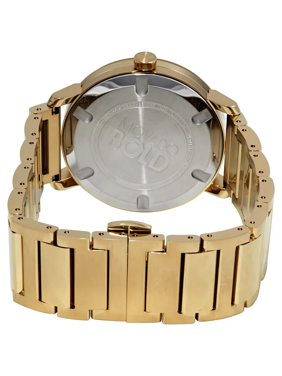 Мужские часы Movado Bold с золотым циферблатом и желтым золотым ионным покрытием 3600508 — изображение 3 из 3