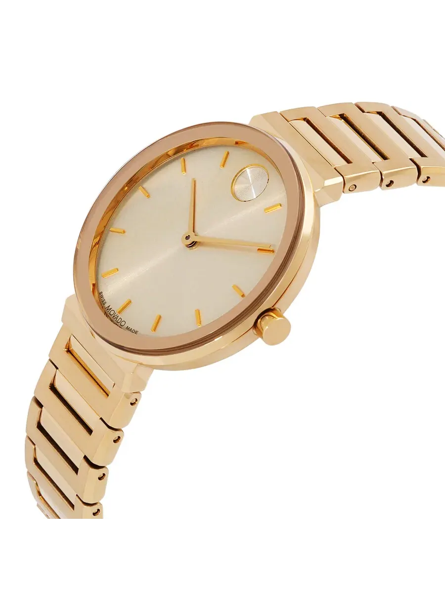 Женские часы Movado Bold Horizon Quartz с тауповым циферблатом 3601088 — изображение 2 из 3, оттенок желтый золотистый