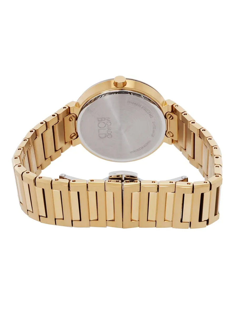 Женские часы Movado Bold Horizon Quartz с тауповым циферблатом 3601088 — изображение 3 из 3, оттенок желтый золотистый
