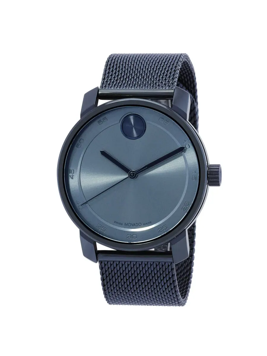 Мужские часы Movado Bold с кварцевым механизмом и синим циферблатом 3600959 — изображение 1 из 3, оттенок синий