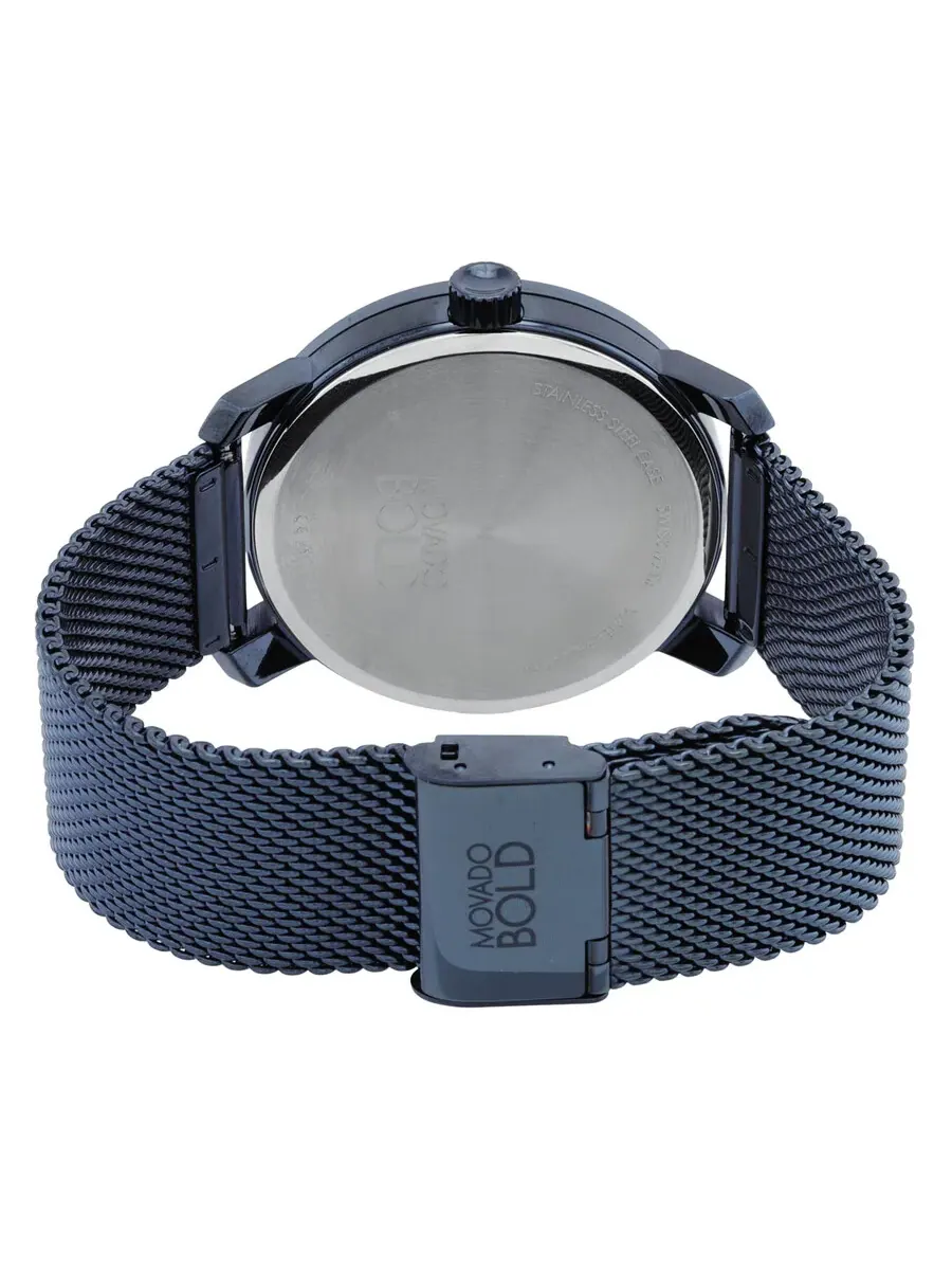 Мужские часы Movado Bold с кварцевым механизмом и синим циферблатом 3600959 — изображение 3 из 3, оттенок синий