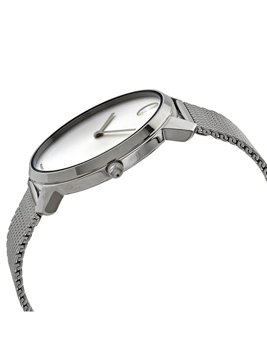 Мужские кварцевые часы Movado Bold с серебристым циферблатом и сетчатым корпусом из нержавеющей — изображение 2 из 3